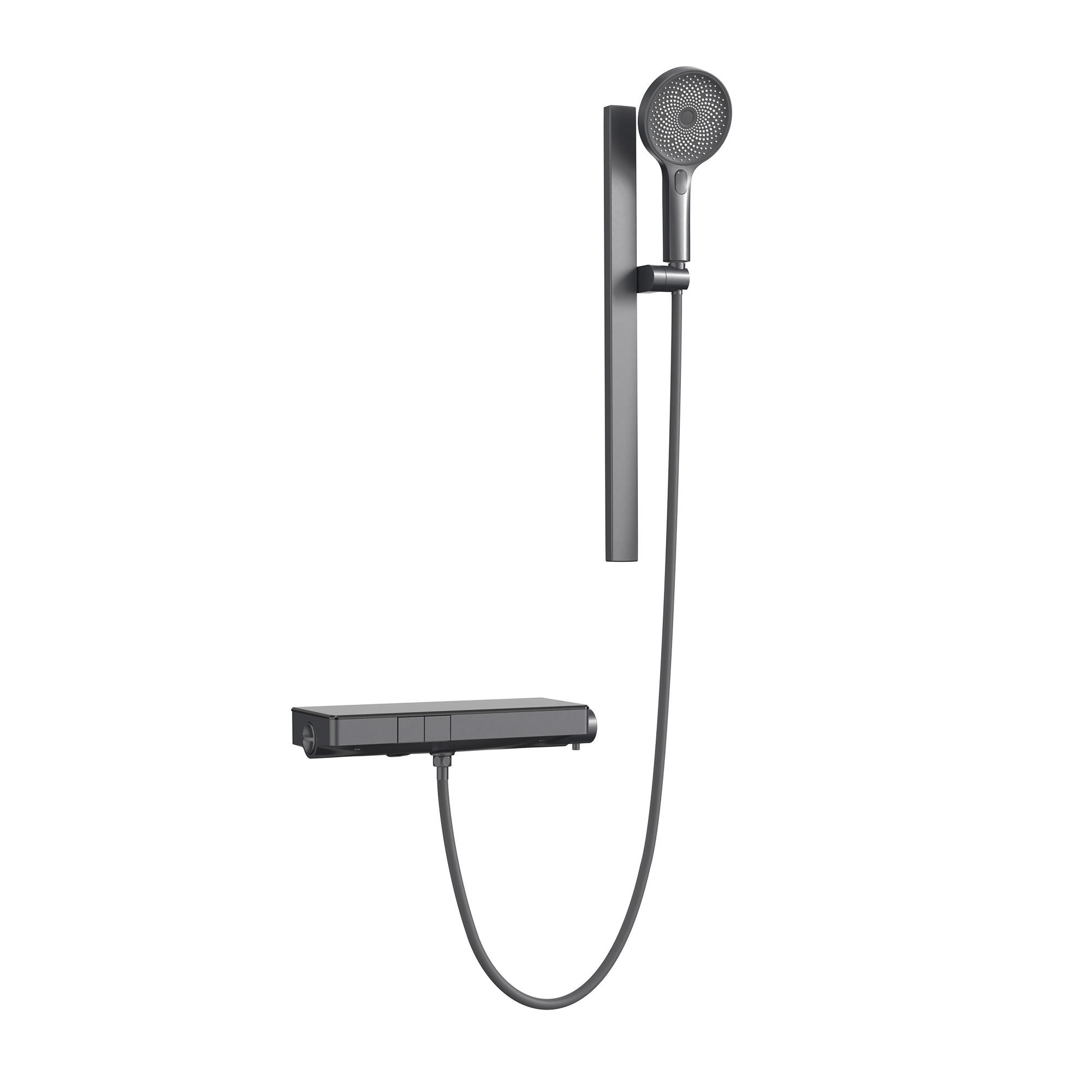 ÜBERKOPFBRAUSESET mit Thermostat, Anthrazit - Anthrazit, Metall (10.5/66.5/39.5cm) - EMKE