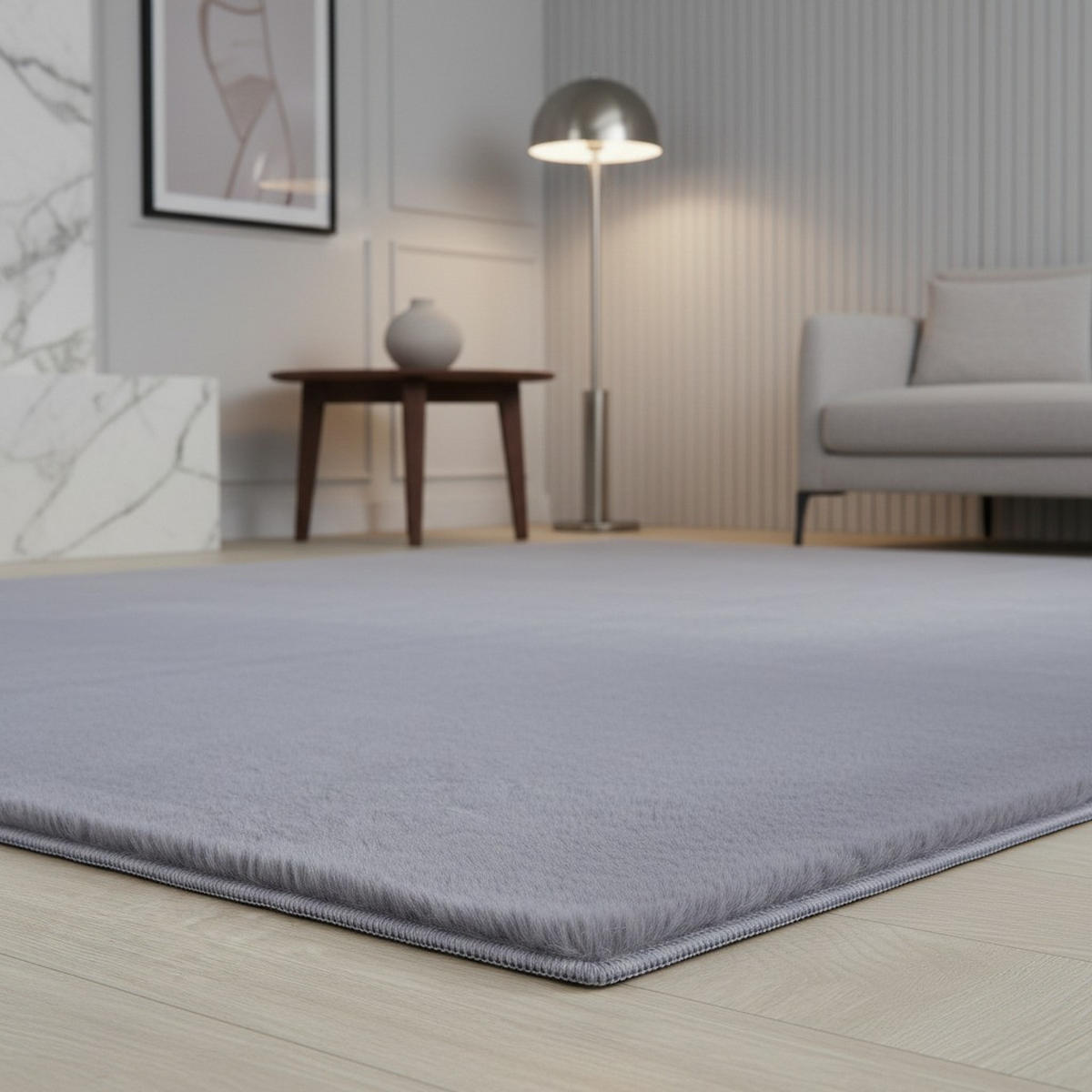 KURZFLORTEPPICH Waschbar NECKAR, einfarbig, aus Polyester, Grau, 240 x 340 cm - Grau, Textil (240/340cm) - KADIMA DESIGN