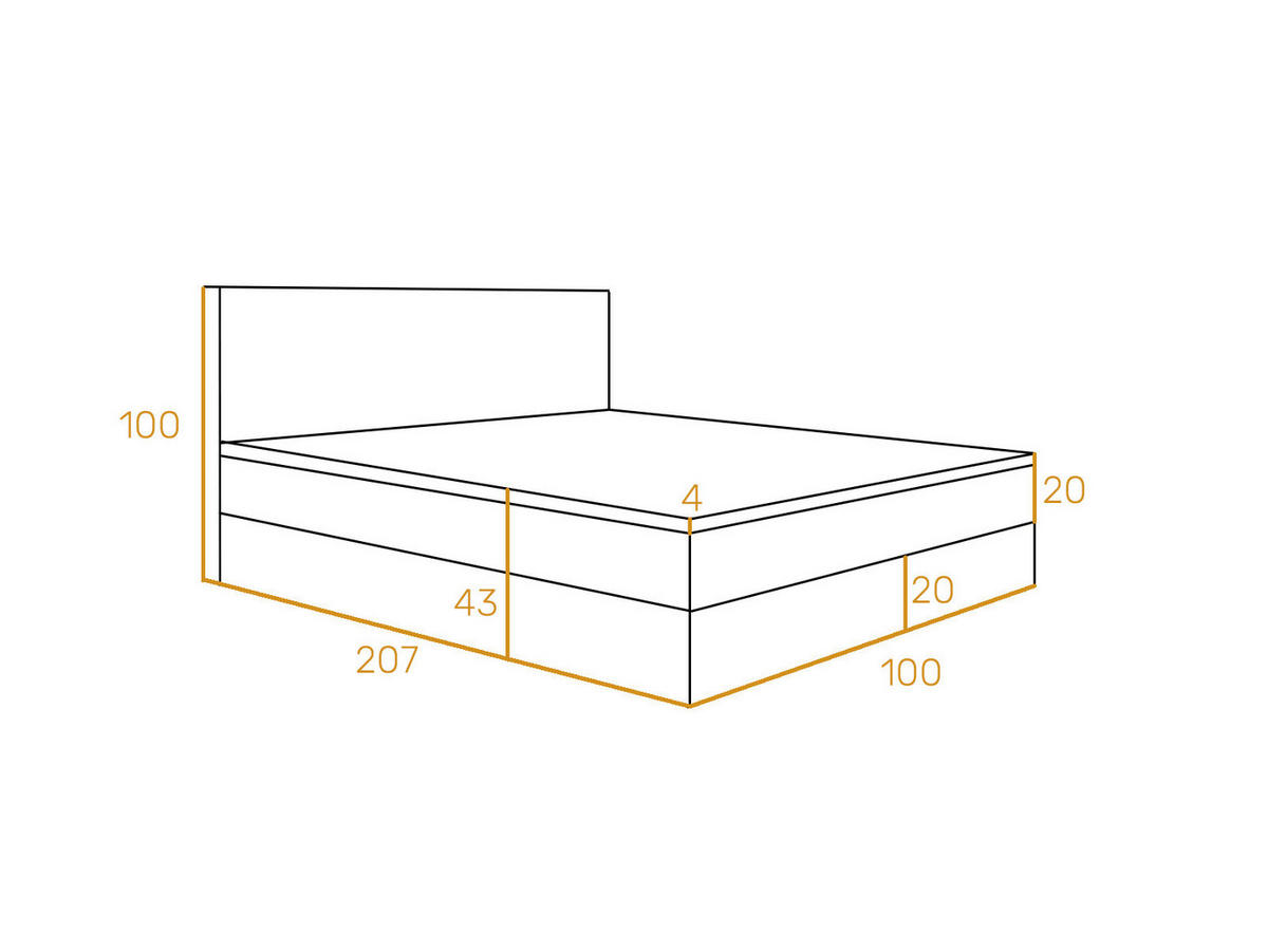 BOXBETT Hugo 100x200 Rosa - Pink, Textil/Metall (100/200cm) - VLR BEDS