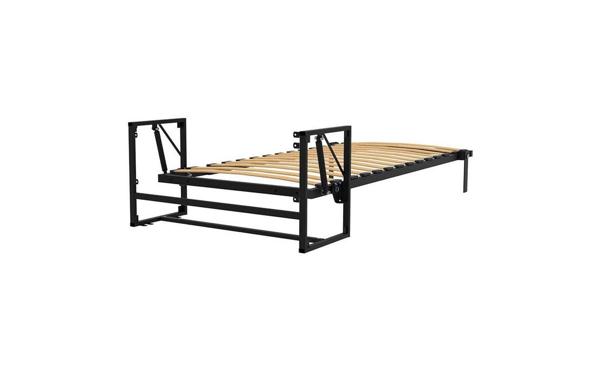 WANDBETT Morphy Classik Modulares SizeFlex- und TypeFlex-System - 96x190 Vertikal - Schwarz, Holz (96/190cm) - WallBedKing