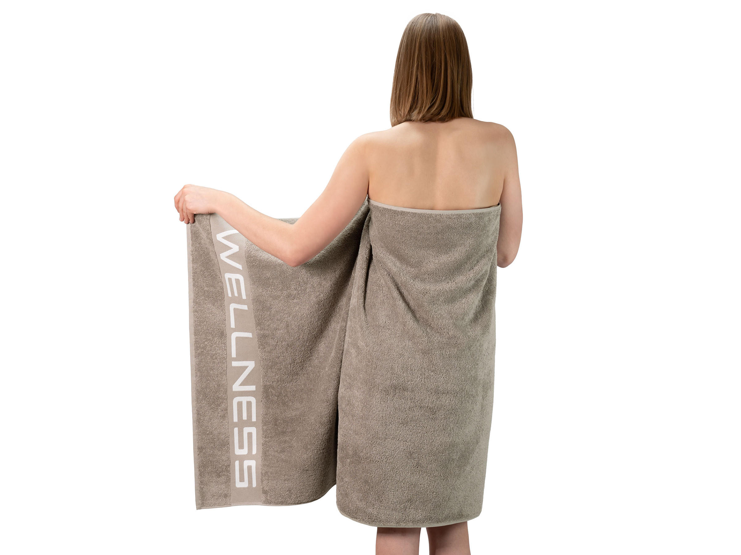 SAUNATUCH, 80x200 cm, 100% Baumwolle, Braun - Grau, Textil (80/200cm) - Zollner