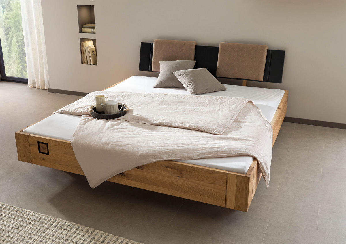 BETT Massivholz Wildeiche 180 x 200 x 86 natur KITZBÜHEL #258 - Naturfarben, Holz (180/200cm) - Massivmoebel24