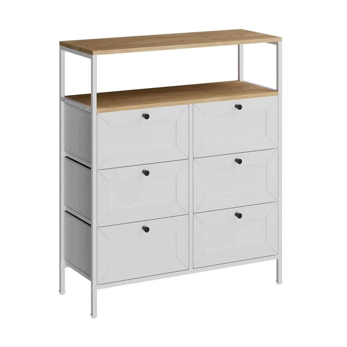 KOMMODE Belaro Weiß 80 x 95 cm 6 Schubladen - Weiß, Holzwerkstoff (80/95/30cm) - Vicco