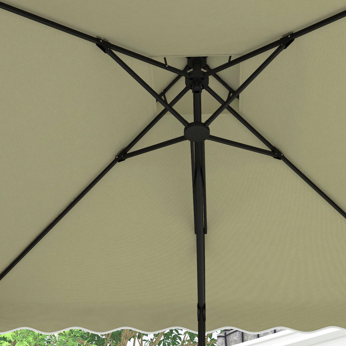 SONNENSCHIRM, Metall, Polyester, Beige - Beige, Metall (243/243cm) - Outsunny