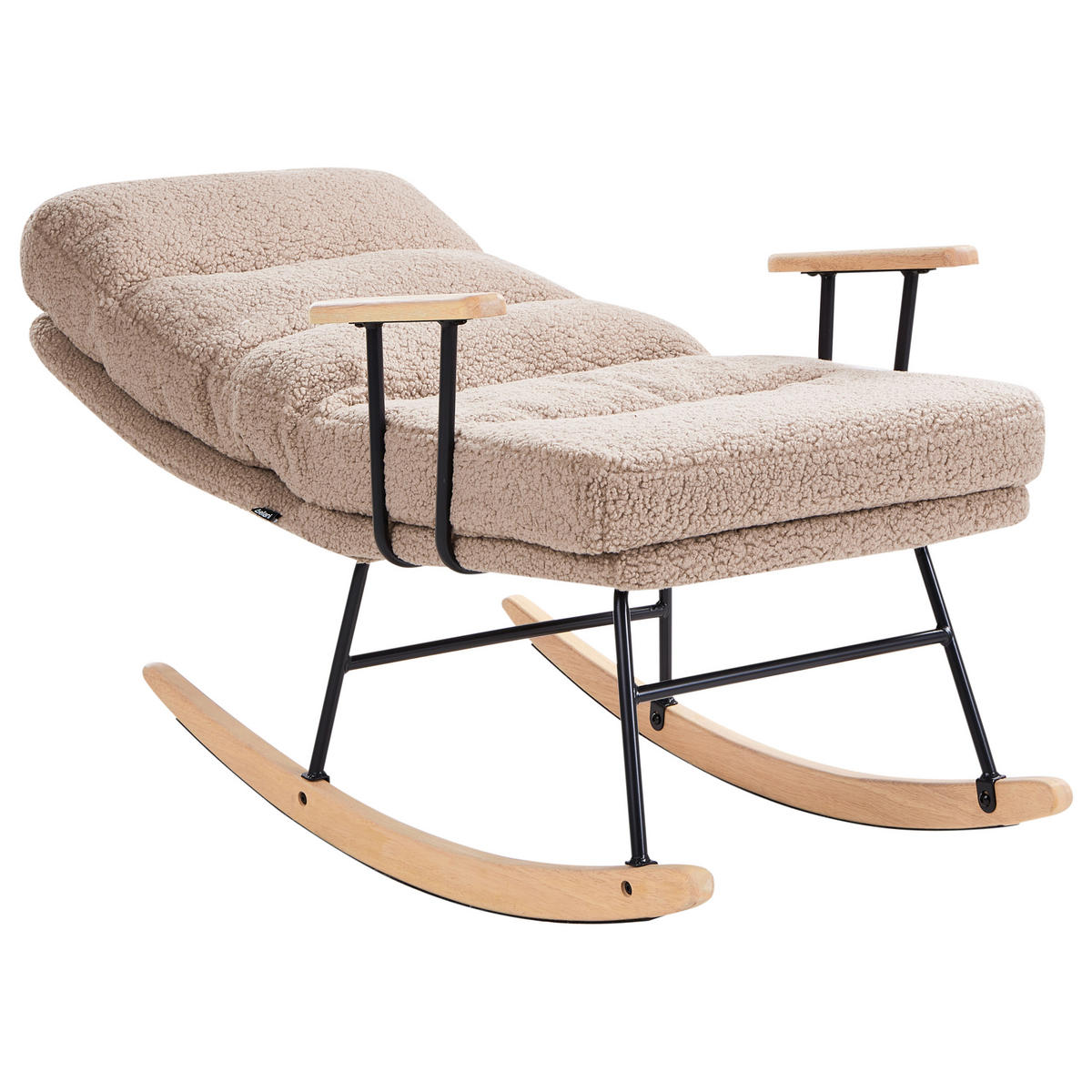 SCHAUKELSESSEL Beige Eskelin - Beige/Schwarz, Textil (58/103/97cm) - Beliani