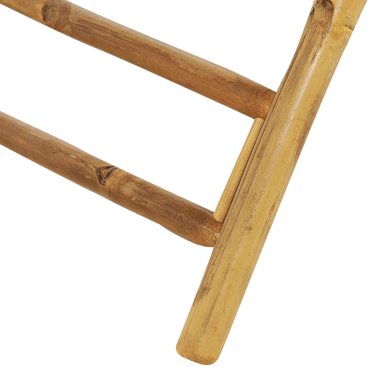 GARTEN BEISTELLTISCH mit Sonnenschirm Bambusholz Seegras Molise - Dunkelbraun, Holz (85/85/76cm) - Beliani