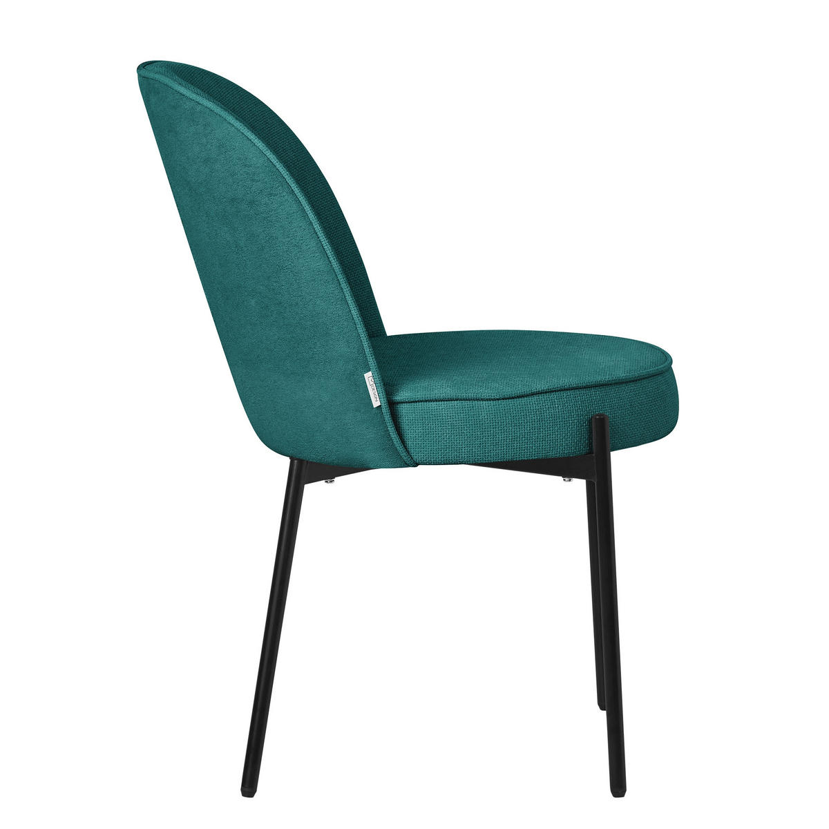 ESSZIMMERSTUHL 2er Set Petrol mit Stoffbezug - Petrol/Schwarz, Textil/Metall (50/83/63cm) - ML-DESIGN