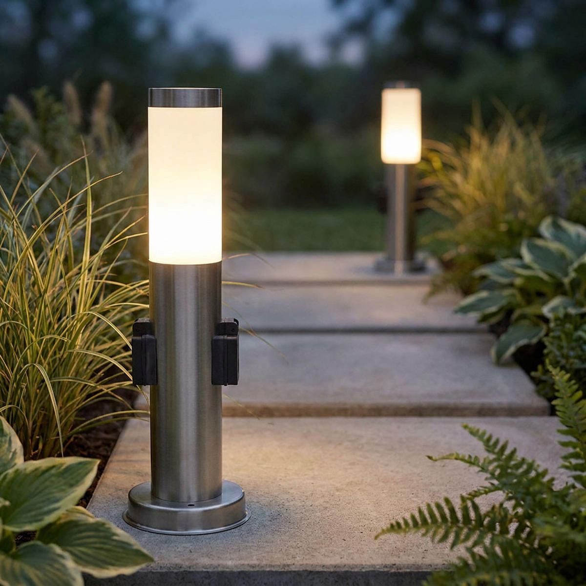 LED WEGELEUCHTE Silber Metall - Silberfarben, Kunststoff (8/8/45cm) - Globo Lighting