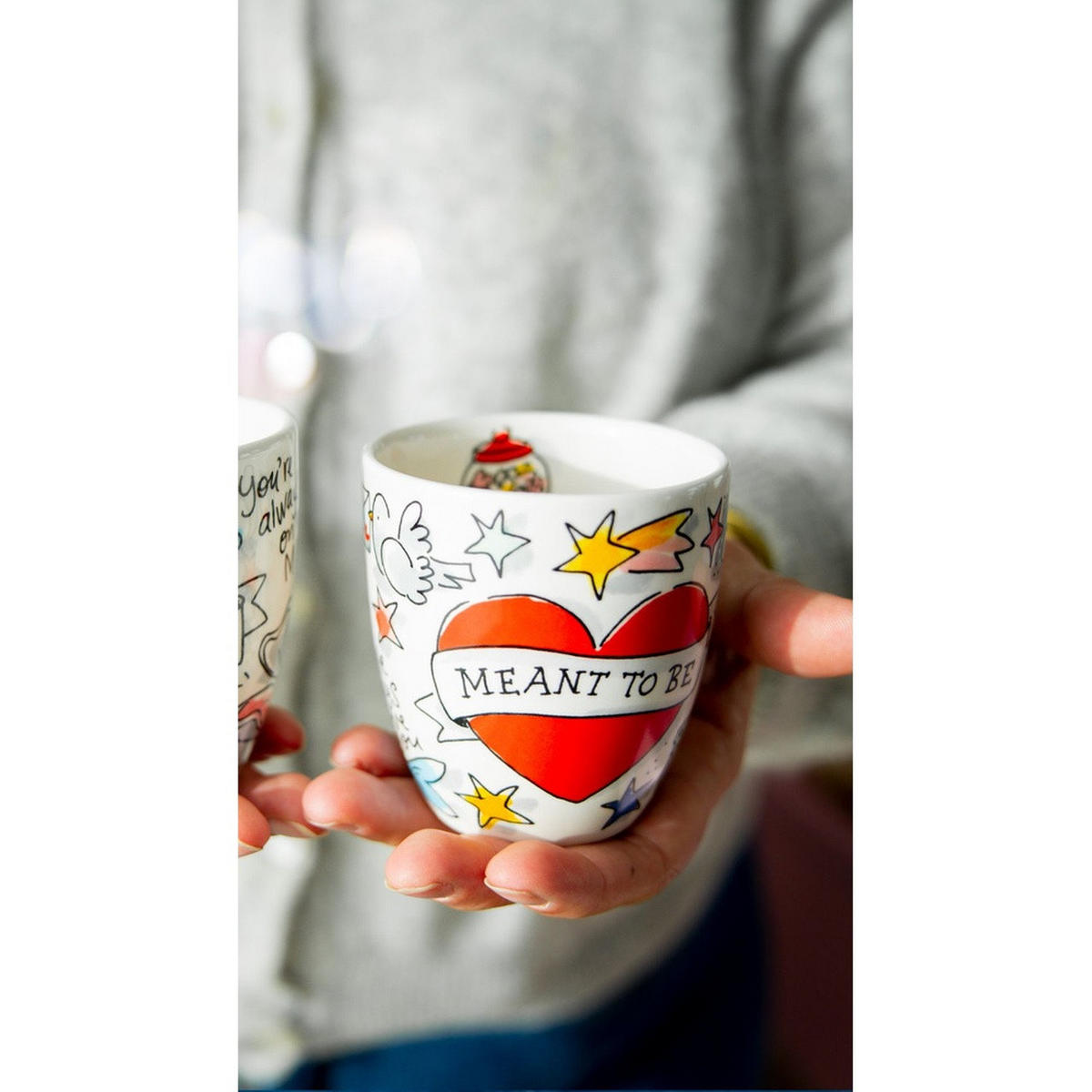 MINI-BECHER OHNE OHR Meant To Be in Bunt - 200 ml - Multicolor, Keramik (0.2L) - Blond Amsterdam