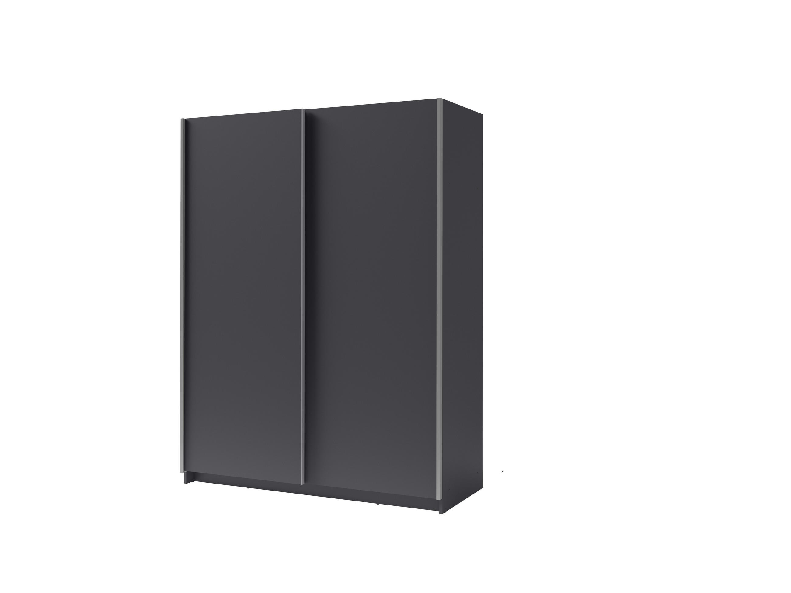 SCHIEBETÜRENSCHRANK GAVERO 10 - 150,6×198,5×62 cm ohne Spiegel Grau Graphit - Grau, Holz/Holzwerkstoff (150.6/198.5/62cm) - Milaros Markt