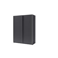 SCHIEBETÜRENSCHRANK GAVERO 10 - 150,6×198,5×62 cm ohne Spiegel Grau Graphit - Grau, Holz/Holzwerkstoff (150.6/198.5/62cm) - Milaros Markt