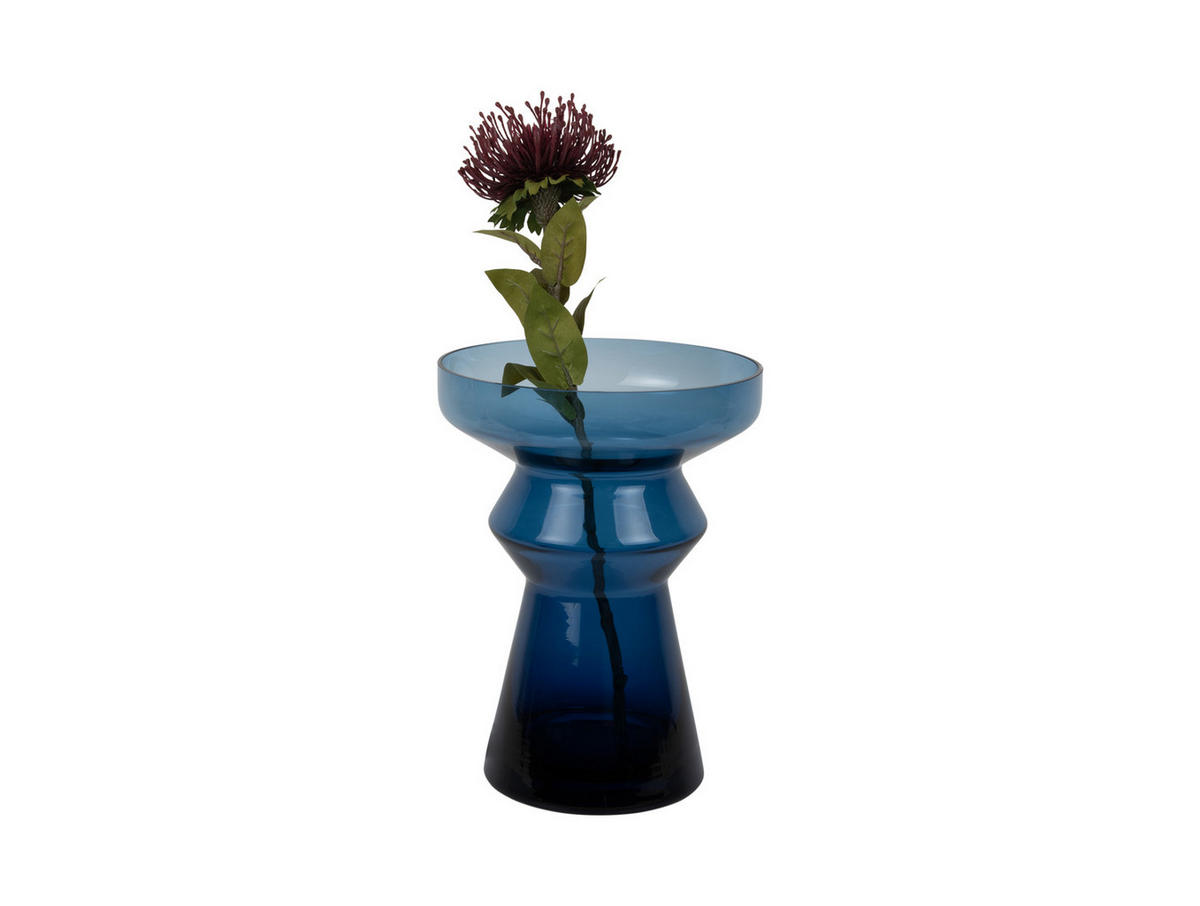VASE Majesto Blau 22.5/22.5/30 cm - Blau, Glas (30cm) - Present Time