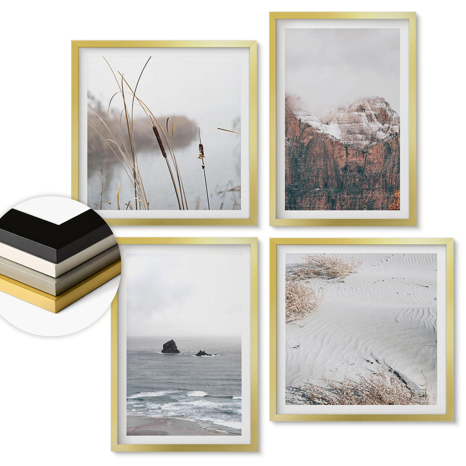 ArtPrintCave Wandbilder Gold 50x50 cm