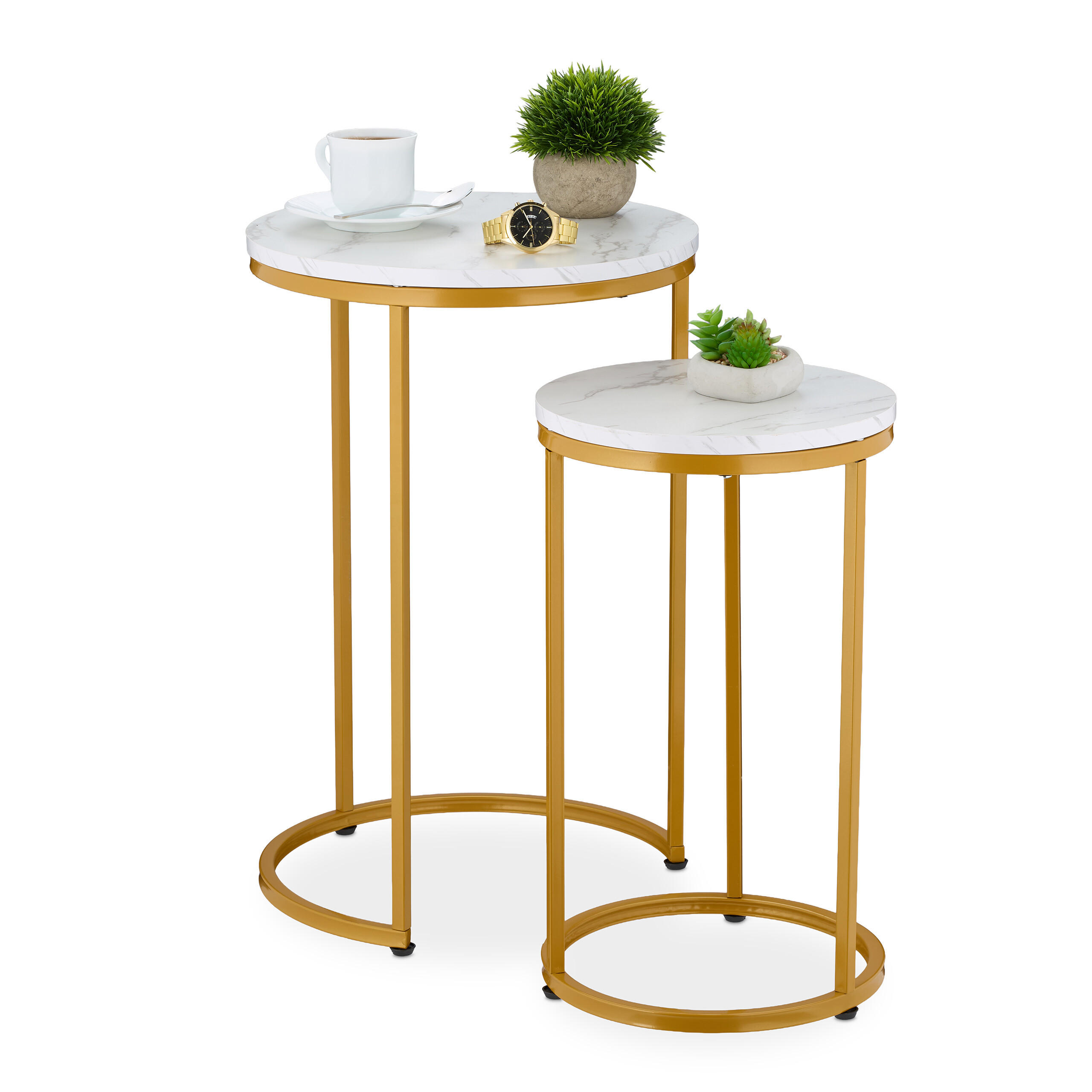 SATZTISCH-SET 2-tlg. - Multicolor, Holzwerkstoff/Kunststoff (40/40/61.5cm) - Relaxdays