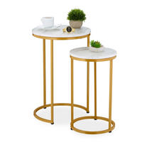 SATZTISCH-SET 2-tlg. - Multicolor, Holzwerkstoff/Kunststoff (40/40/61.5cm) - Relaxdays