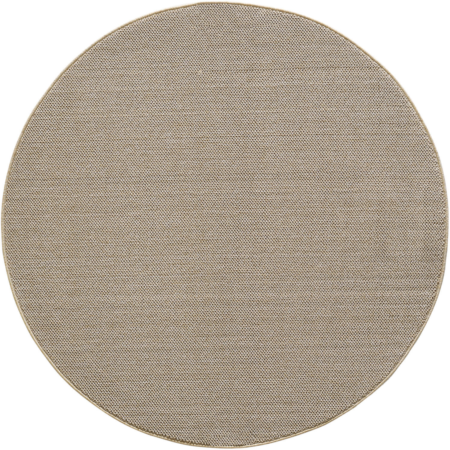 TEPPICH Kurzflor Flachgewebe Uni-Design Polypropylen Wohnzimmer Beige Rund 160x160 - Beige, Textil (160/160cm) - KADIMA DESIGN