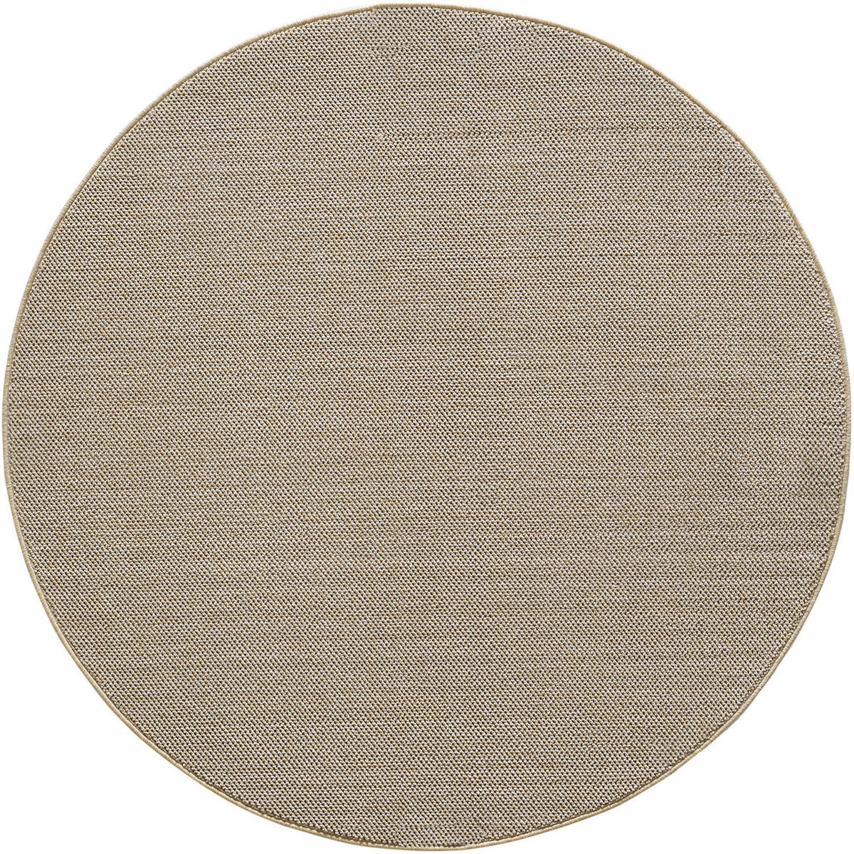 TEPPICH Kurzflor Flachgewebe Uni-Design Polypropylen Wohnzimmer Beige Rund 200x200 - Beige, Textil (200/200cm) - KADIMA DESIGN