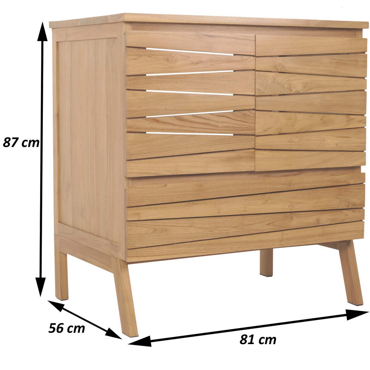 TEAK-WASCHBECKENUNTERSCHRANK Braun - Braun, Holz (81/87/56cm) - MCW