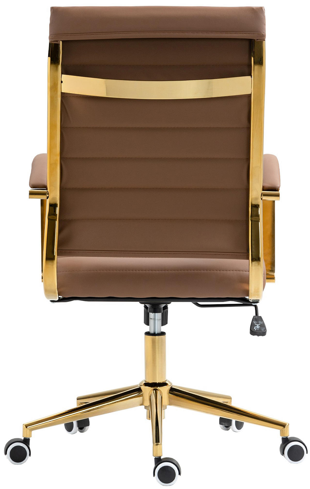 BÜROSTUHL Vantor Kunstleder hellbraun - Hellbraun/Goldfarben, Metall (57/109/59cm) - TPFLiving