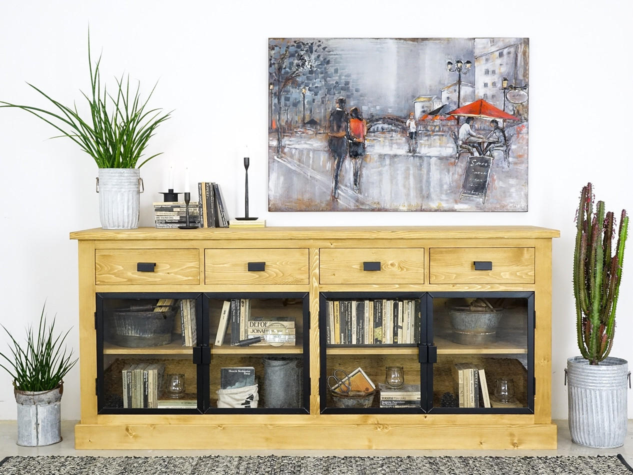 SIDEBOARD aus Massivholz Industrial - Honig, Holz (200/90/50cm) - Seart