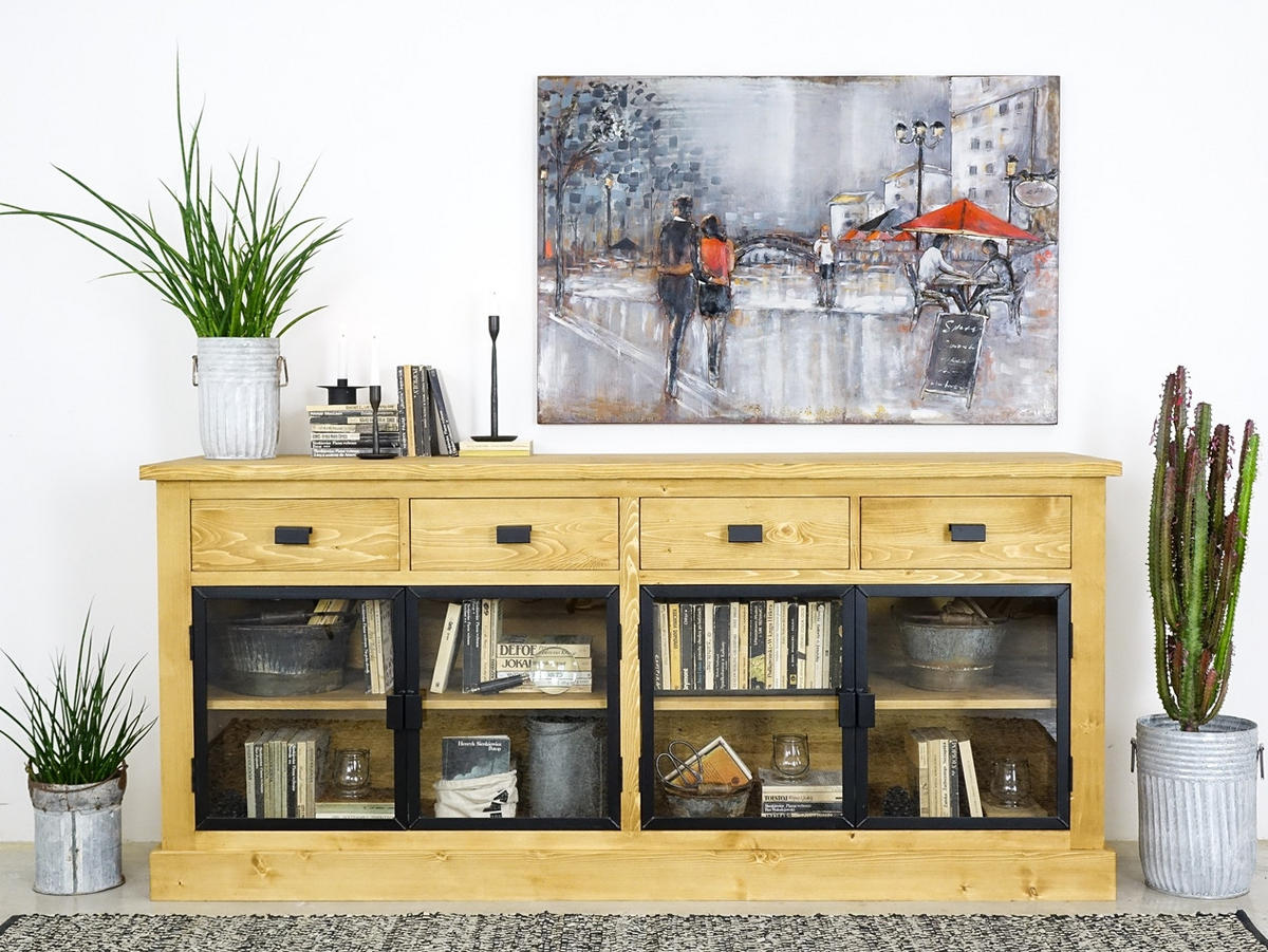 SIDEBOARD aus Massivholz Industrial - Honig, Holz (200/90/50cm) - Seart