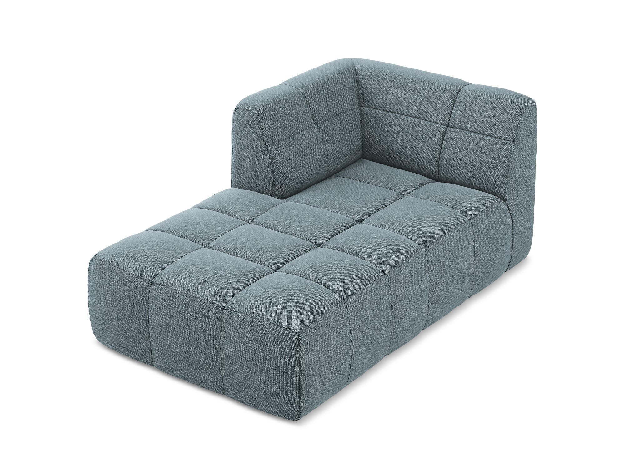 SOFAELEMENT Links Bouclé Stoff Blau - Blaugrau/Schwarz, Holzwerkstoff/Kunststoff (101/77/175cm) - Makamii