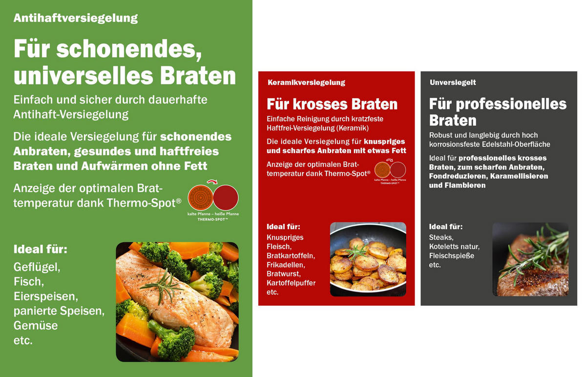 PFANNENSET Edelstahl SERVIERPFANNE 25 cm E85705 – Silber, Jamie Oliver, Induktion & Backofen geeignet - Silberfarben, Metall (25cm) - Tefal