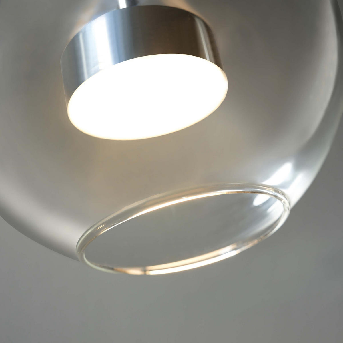 HÄNGELEUCHTE Gica, Transparent und verchromt, 84cm - Transparent, Glas (84/20/26cm) - KOSILUM