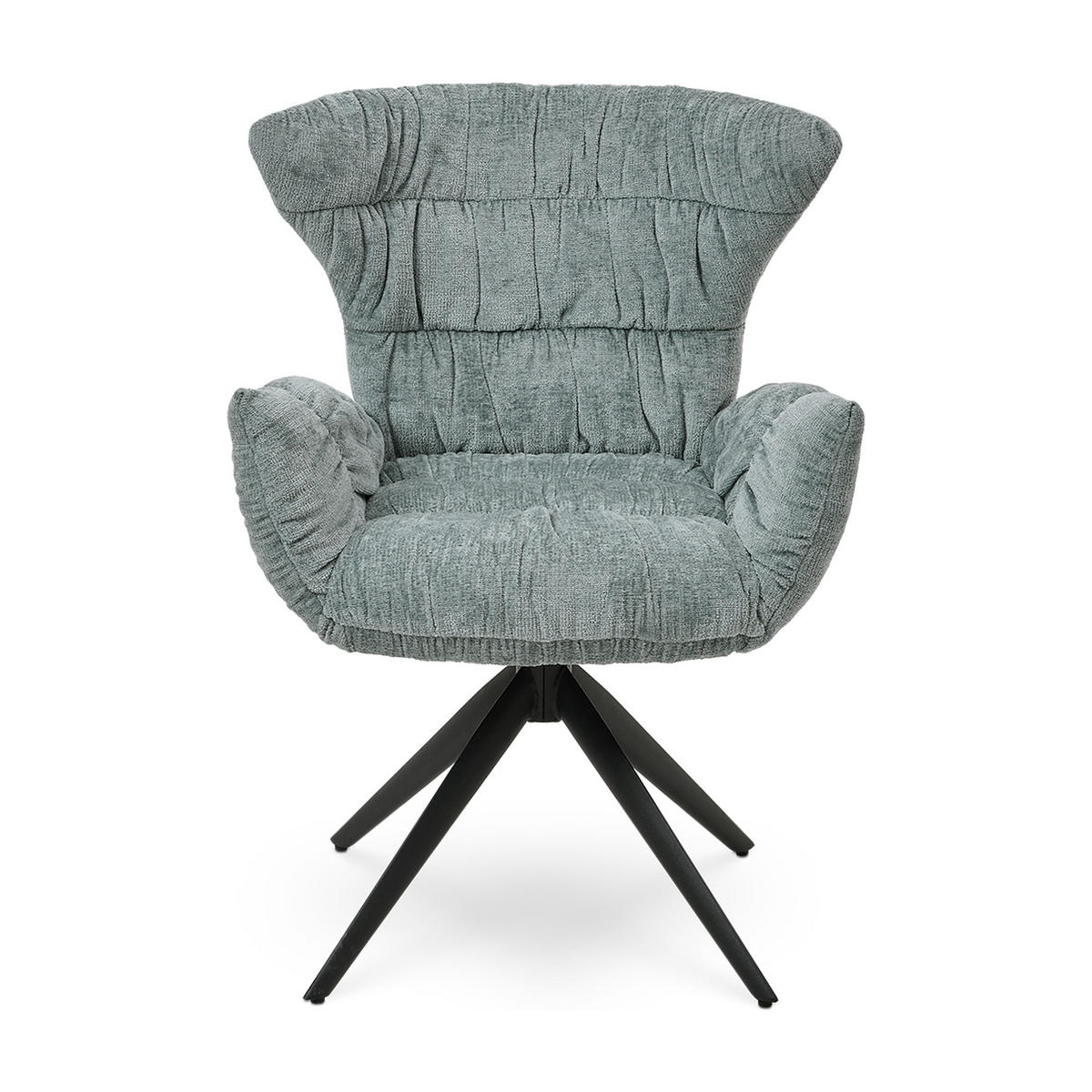 ESSZIMMERSTUHL 2er Set Sitzfläche 360° drehbar, Mikrofaser Blau - Blau, Textil/Metall (65/89/66cm) - Elementi