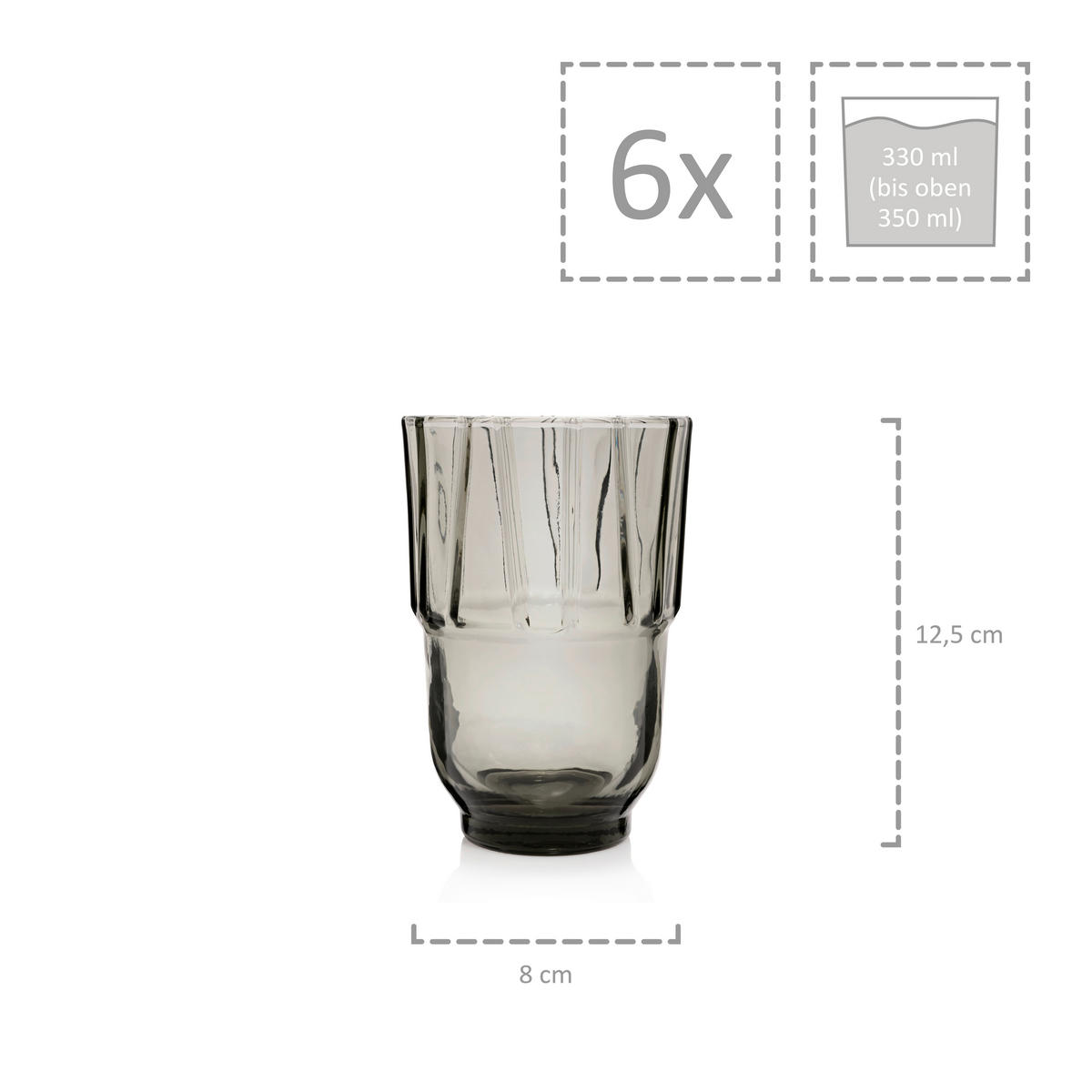 TRINKGLÄSER SET CASABLANCA (hoch) - 6 teilig - Multicolor, Glas - Sänger