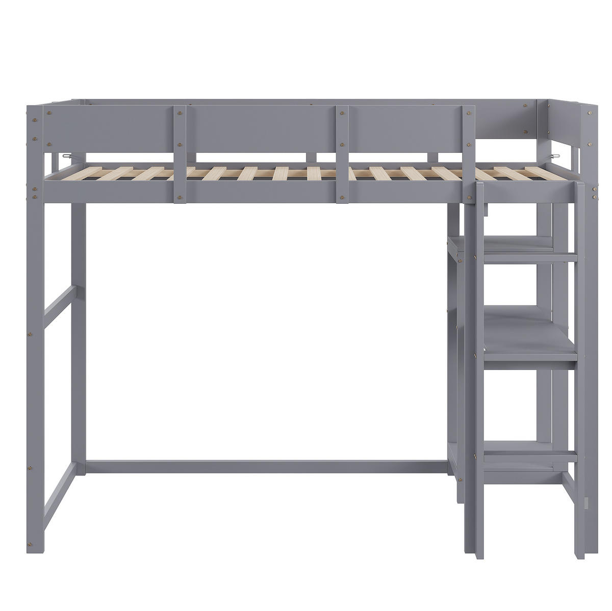 HOCHBETT mit Ablageregal 90x200 cm Kiefernholz Grau - Grau, Holzwerkstoff (90/200cm) - Beauniv