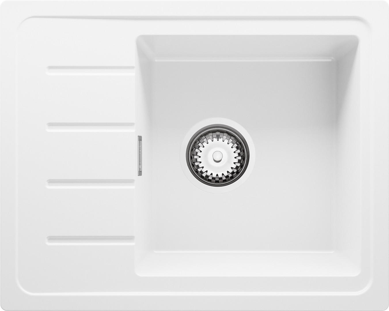 SPÜLBECKEN Kopenhagen Easy, 2-er set Weiß 55/44 cm 1 Becken + Ablauf-Set ab 45er Unterschrank - Chromfarben/Weiß, Kunststoff (55/17/44cm) - Primagran