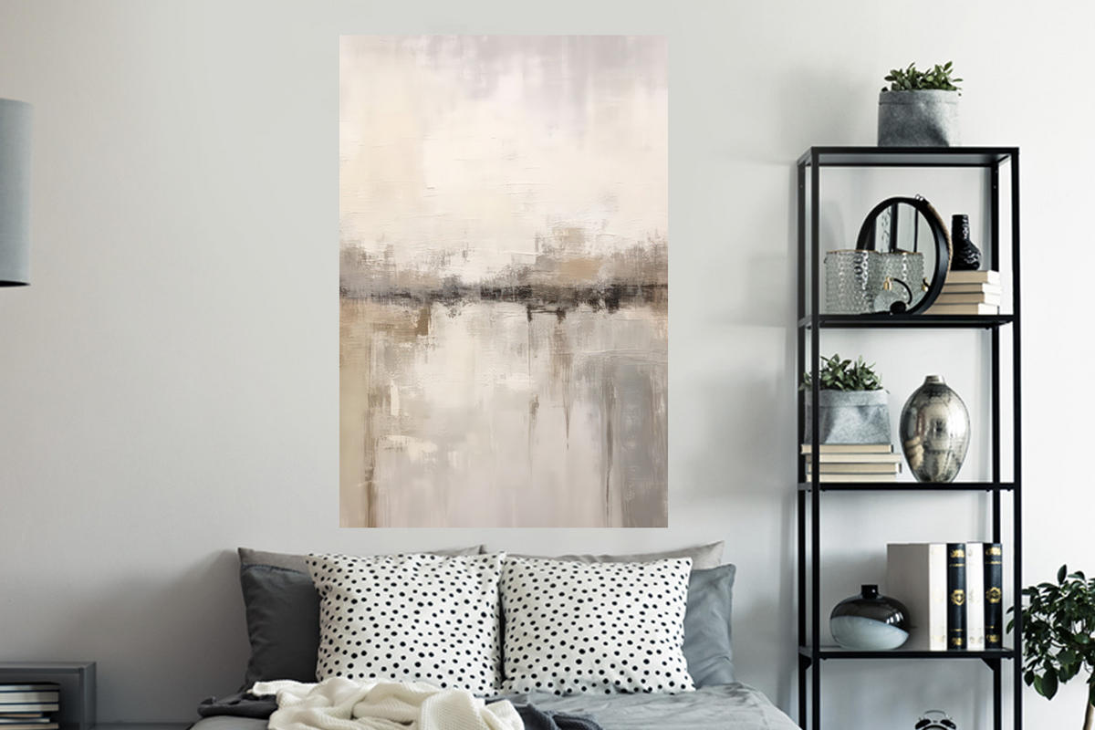 WANDTATTOO Moderne Kunst - Abstrakt - Beige 80x120 cm - Beige, Kunststoff (80/120/0.1cm) - MuchoWow