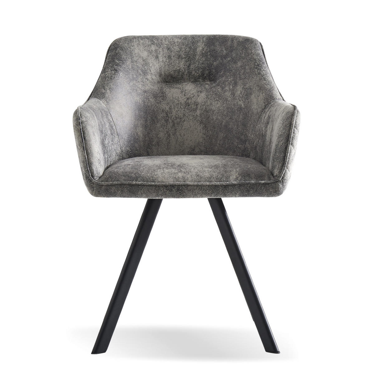 ARMLEHNSTUHL CYRUS Grau 2 Stück - Grau, Textil/Metall (58/79/60cm) - B&D Home