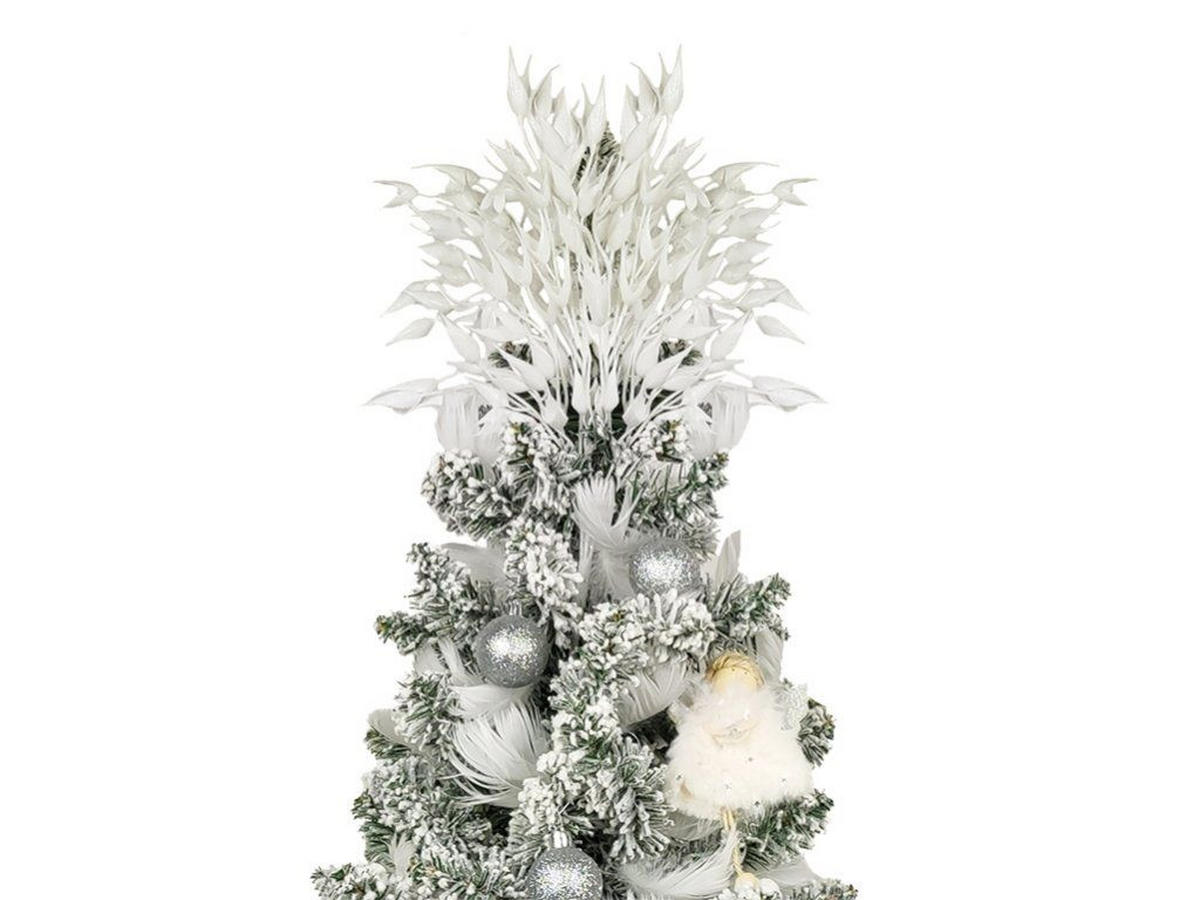 WEIHNACHTSORNAMENTE 12er-Set Ornamente silber mit Glitzer 4 cm - Silberfarben, Kunststoff (4/4/4cm) - LAALU