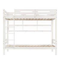 ETAGENBETT Kiefernholz Weiß 90/200 cm mit Leiter und Regalen - Naturfarben, Holz (90/200cm) - ComfortXL