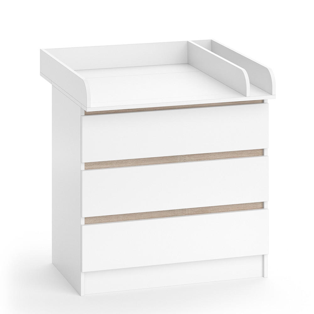 WICKELKOMMODE Emma Weiß 80 x 78 cm - Weiß, Holzwerkstoff (80/87/76cm) - Vicco