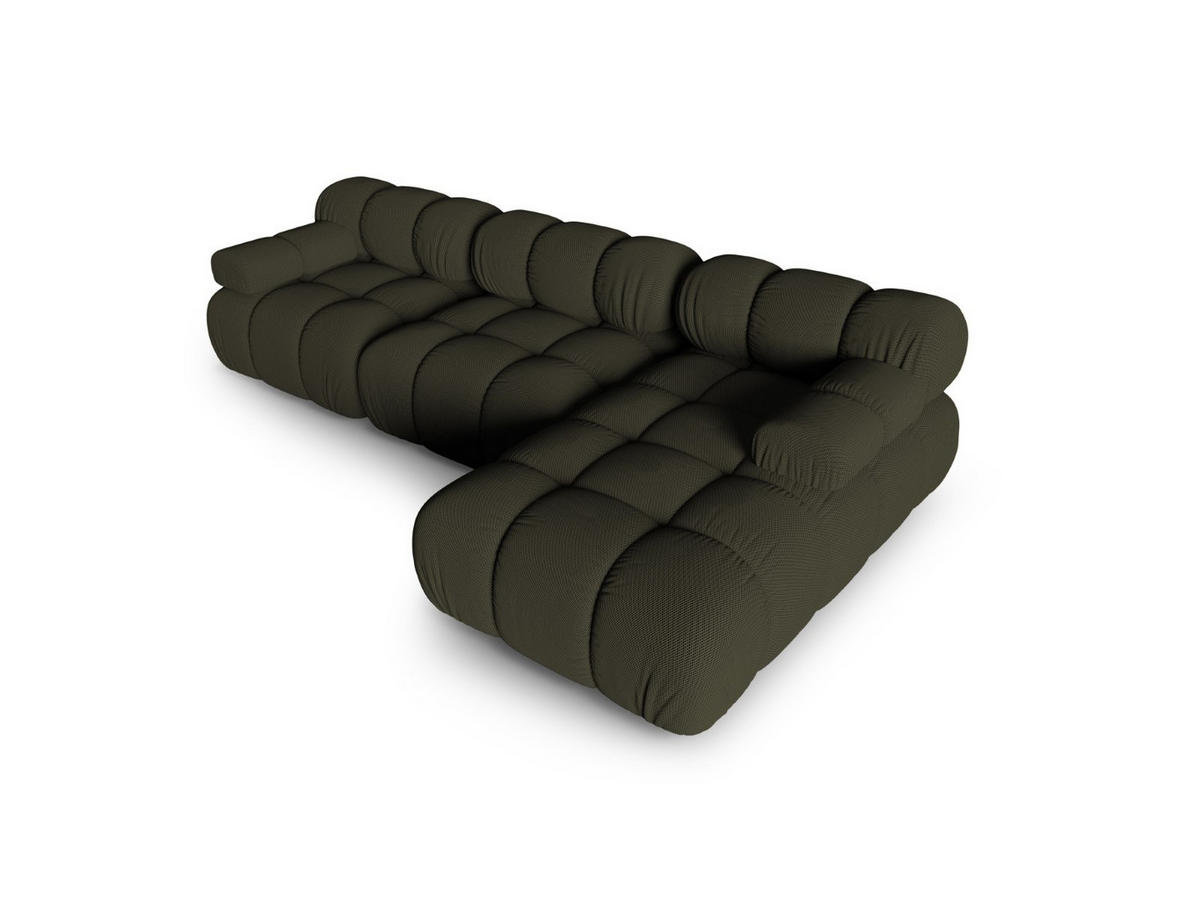 ECKSOFA modular rechts Bellis aus 3D-Stoff Amazonasgrün 4 Sitzplätze - Waldgrün, Textil (155/282cm) - Micadoni
