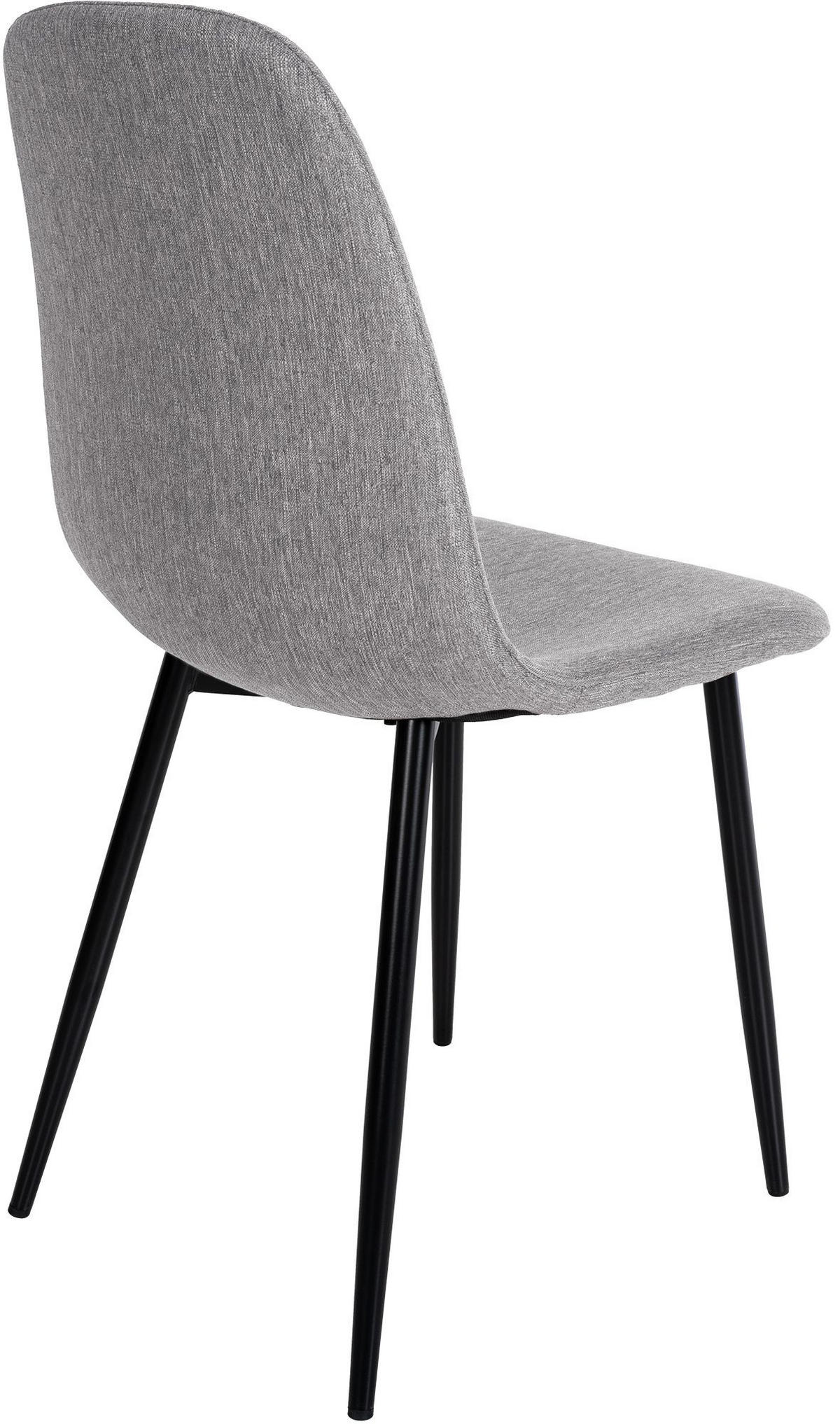 STUHL Stoff Hellgrau - Hellgrau/Schwarz, Textil/Metall (44/88/51cm) - CLP