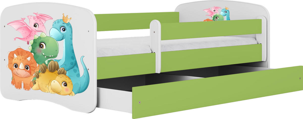 KINDERBETT Emily mit Schublade und Matratze, Grün 70x140 cm - Multicolor/Grün, Holzwerkstoff (140/70cm) - WFL GROUP