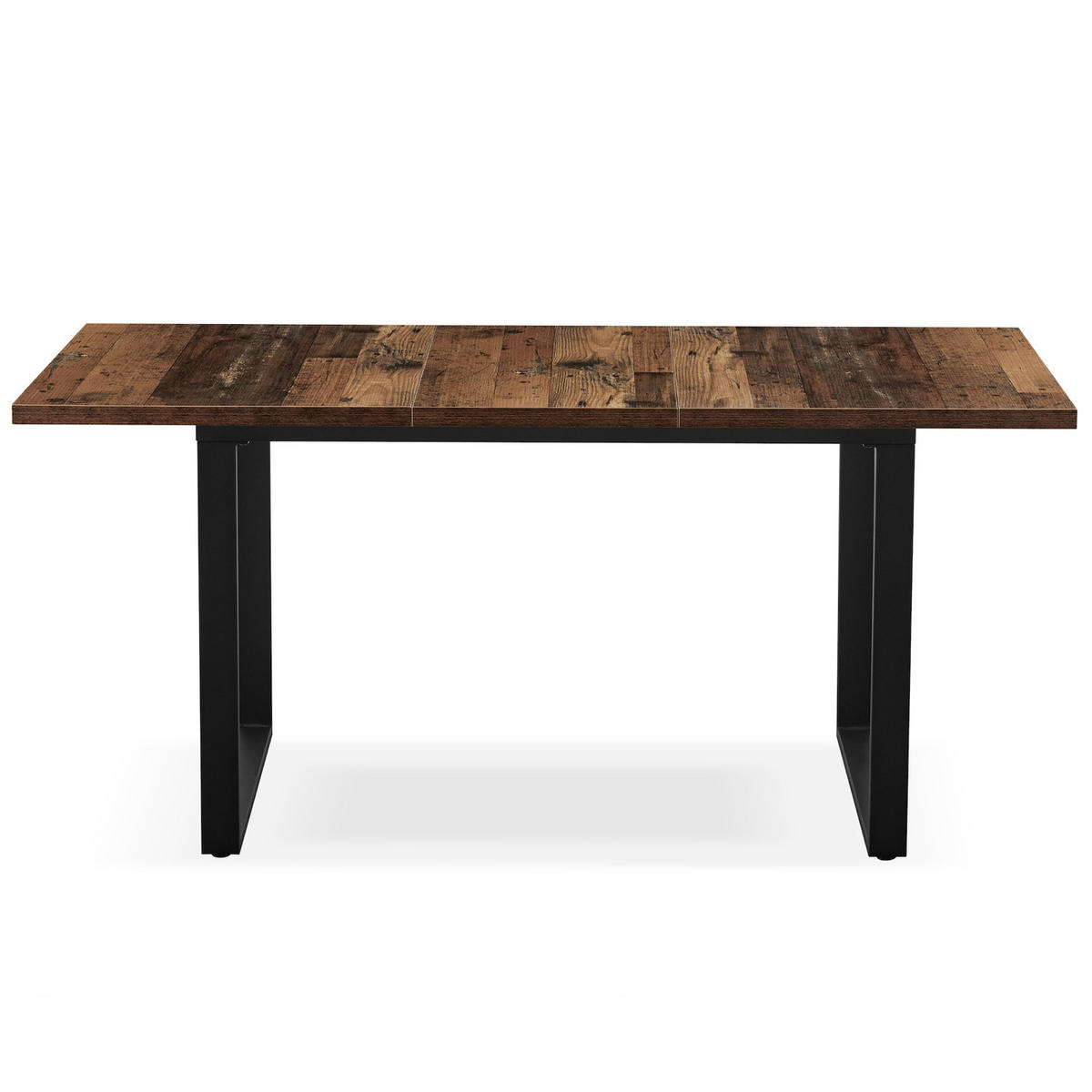 ESSTISCH ANNA 120-160/80/76 cm Texas-Eiche - Schwarz/Braun, Holzwerkstoff/Metall (80/120/77cm) - B&D Home