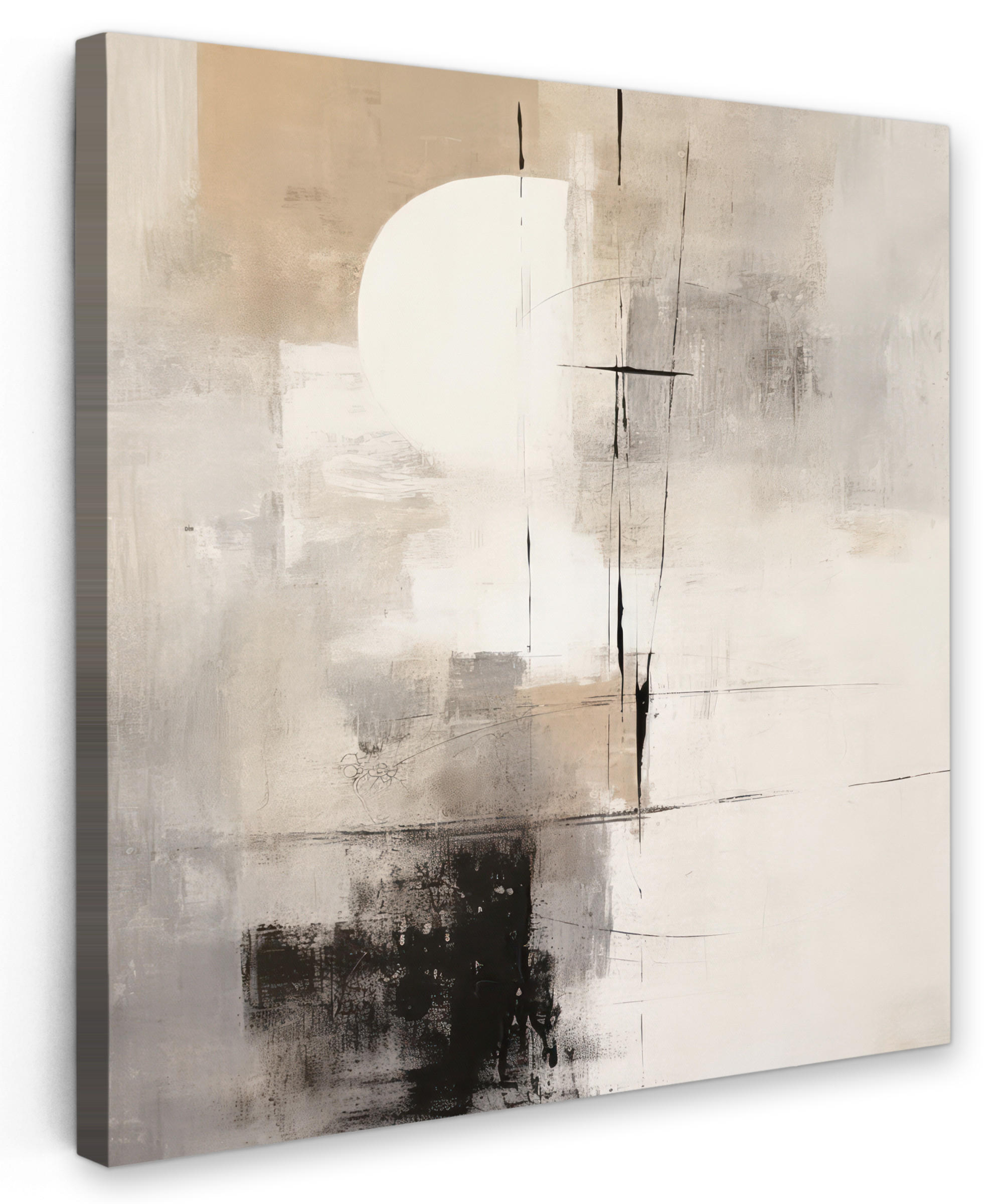 LEINWANDBILD Abstrakt - Kunst - Grau 20x20 cm - Hellgrau, Textil (20/20cm) - MuchoWow