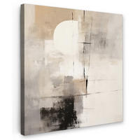 LEINWANDBILD Abstrakt - Kunst - Grau 20x20 cm - Hellgrau, Textil (20/20cm) - MuchoWow