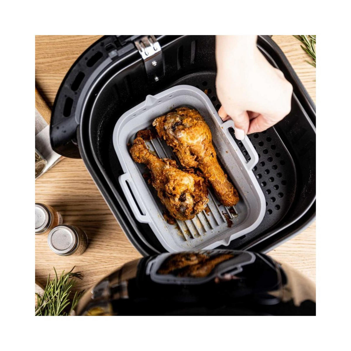 SILIKONEINSATZ für Fritteuse 14,5/8,3/14,6 cm Grau KB7791 - Grau, Kunststoff (14.5/8.3/20.6cm) - Klausberg 