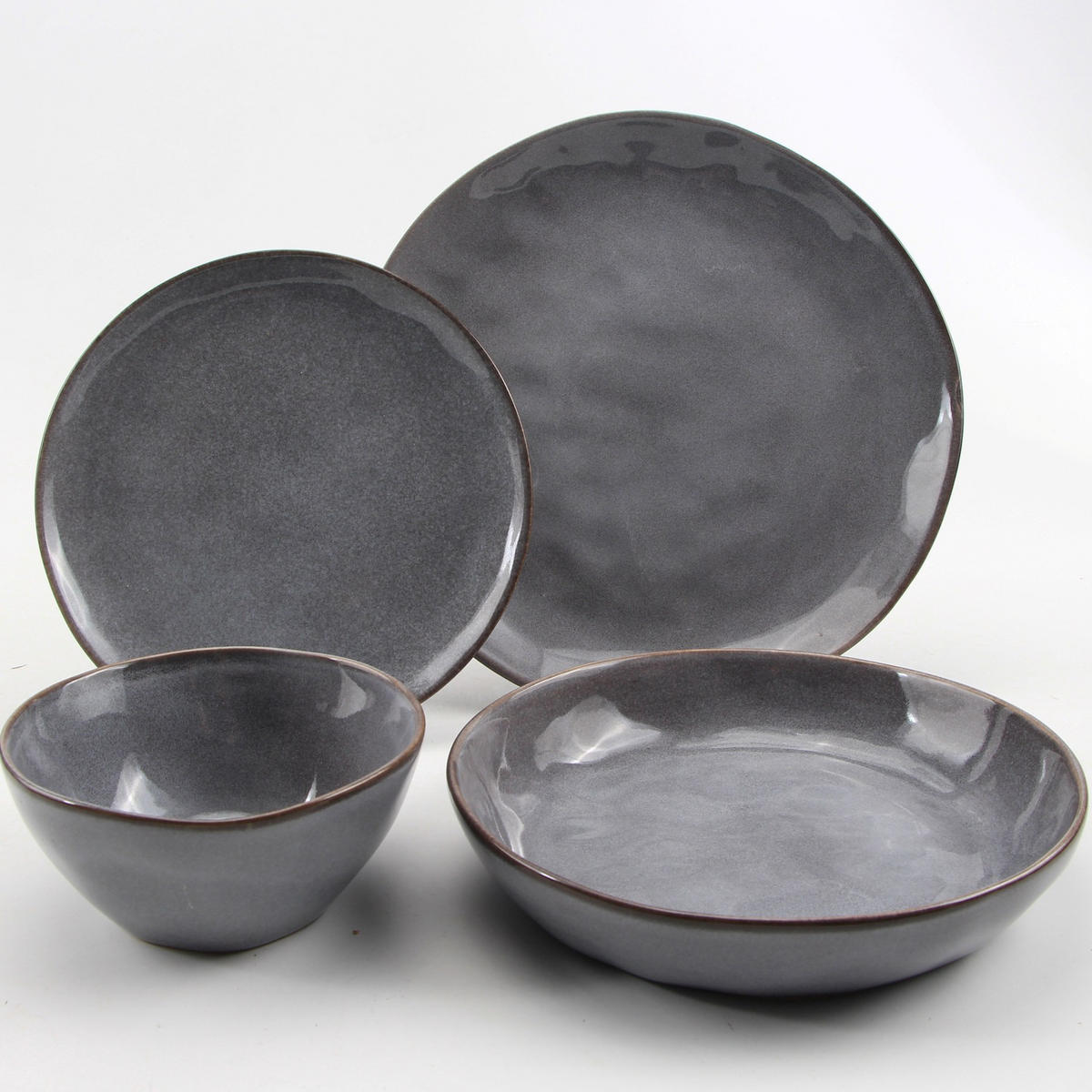 TAFELSERVICE AARHUS 16tlg. GRAU 4 PERSONEN - Grau, Keramik (31/30/41cm) - Mulex