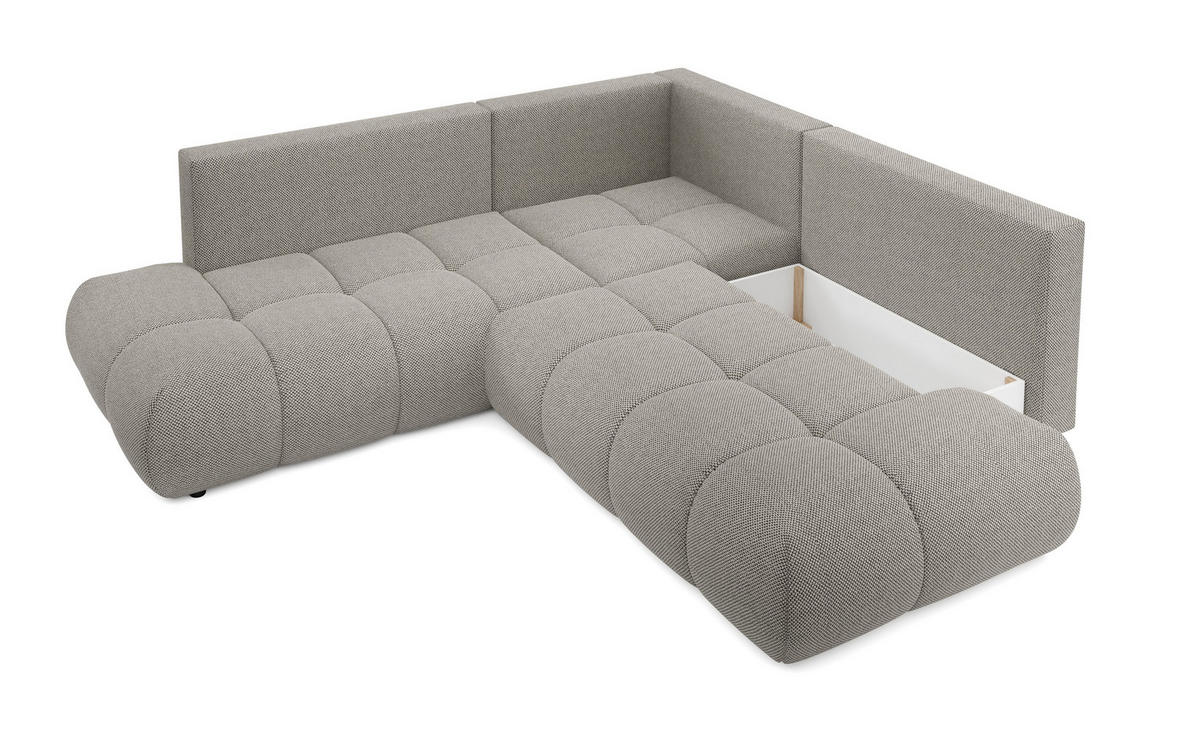 ECKSOFA DUCA II L-S Grau Jersey mit Schlaffunktion - Grau, Holz (266.5/266.5cm) - MASSENO