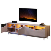 LOWBOARD 175/38/51 cm Weiß aus MDF mit LED-Beleuchtung - Weiß, Holzwerkstoff (38/51/175cm) - OKMYHOME