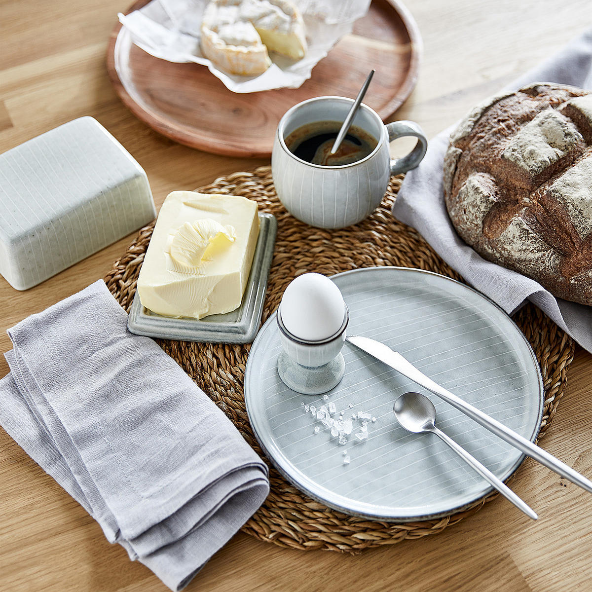 EIERBECHER (4er Set) Henley - Grau, Keramik (5/7/5cm) - Butlers