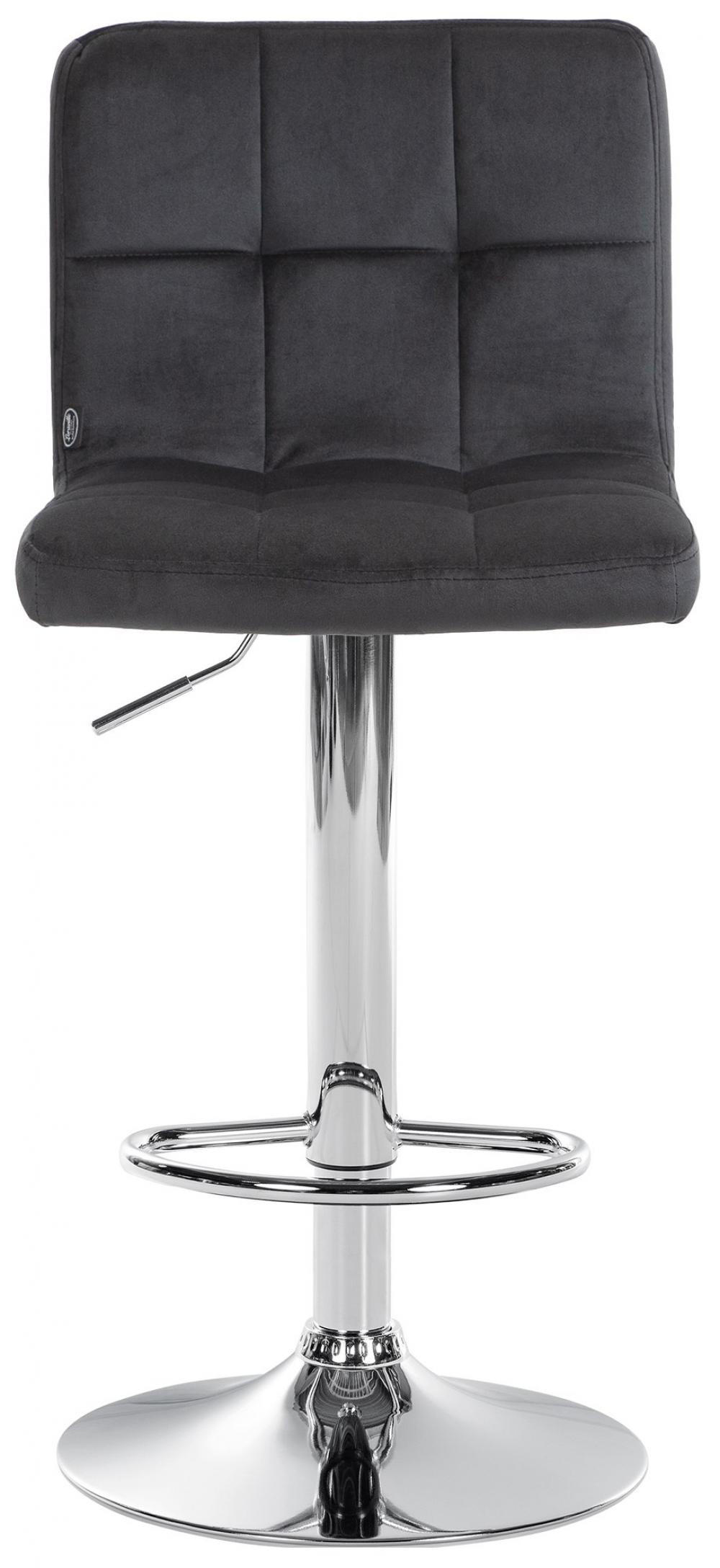 BARHOCKER Samt schwarz - Chromfarben/Schwarz, Textil/Metall (46/94/47cm) - CLP