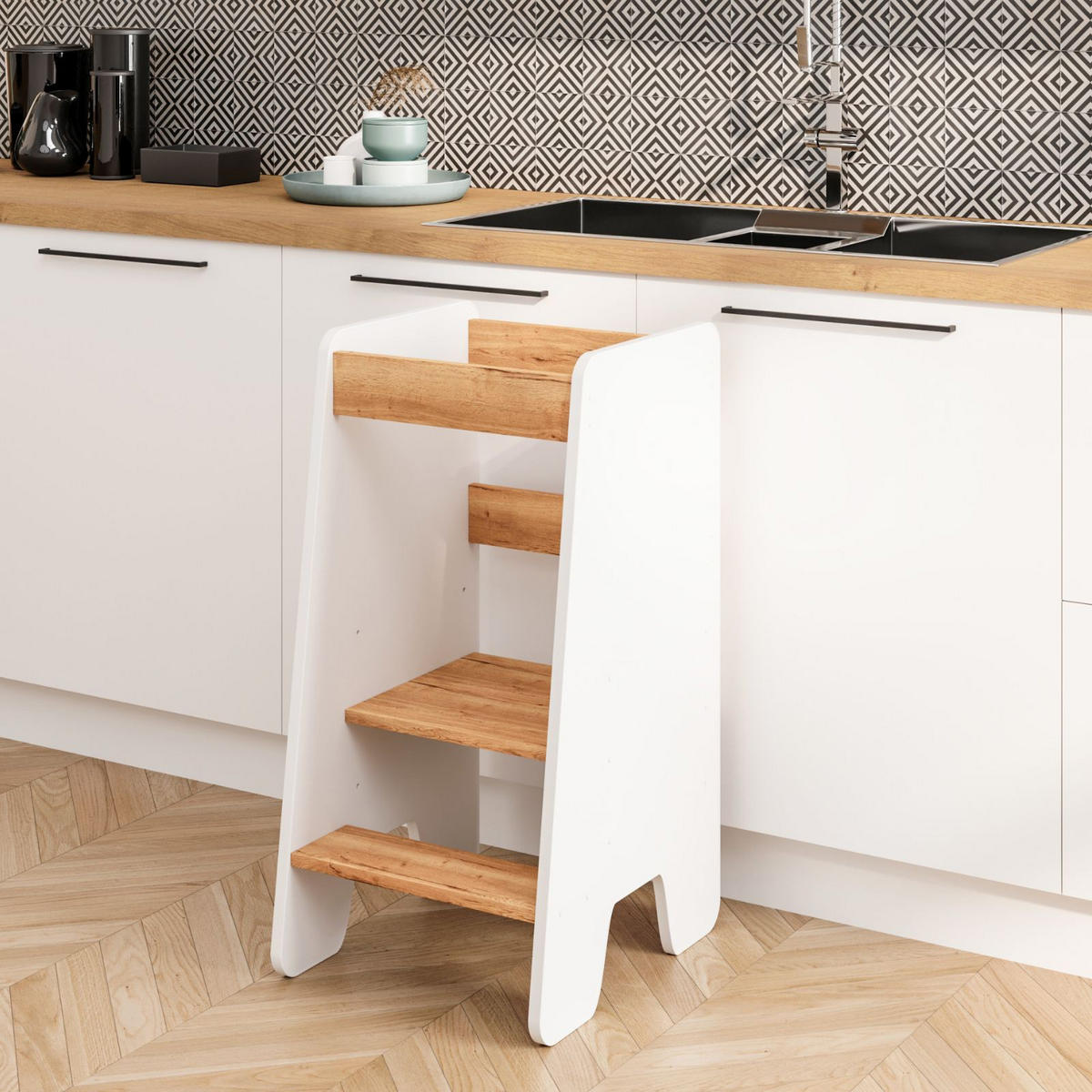 LERNTURM Maja - Weiß, Holzwerkstoff (40/80/45cm) - RAUMHIRSCH FURNITURE